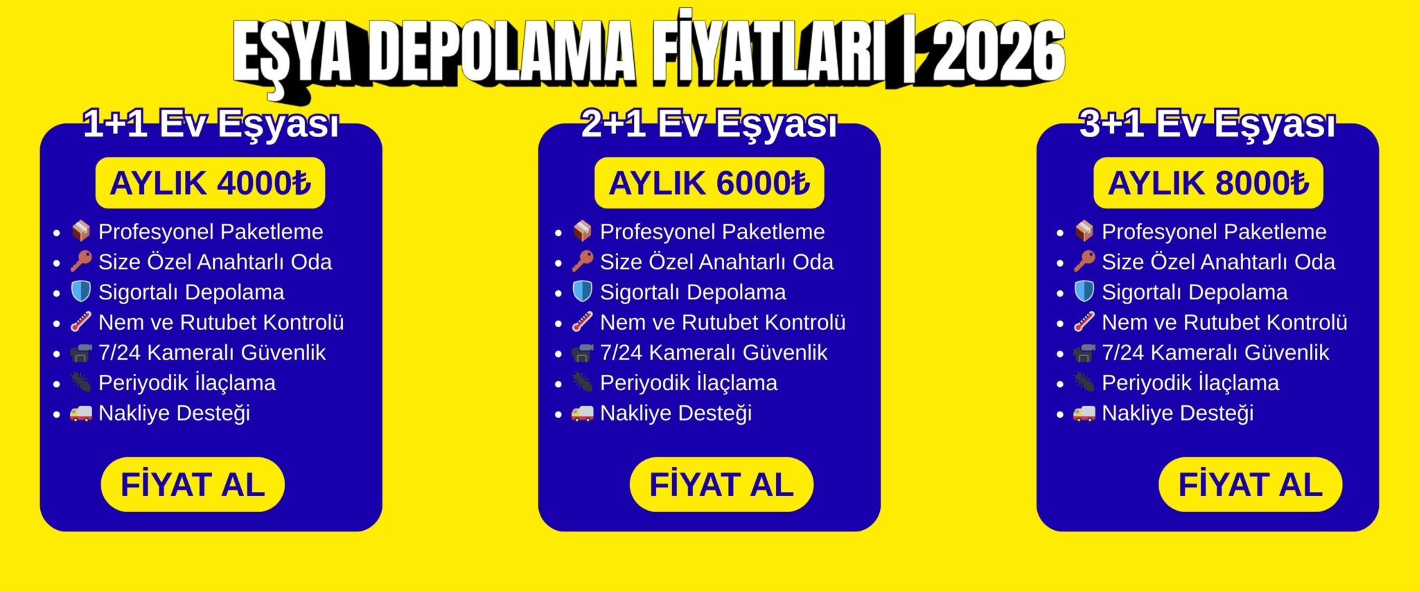 Eşya Depolama Fiyatları